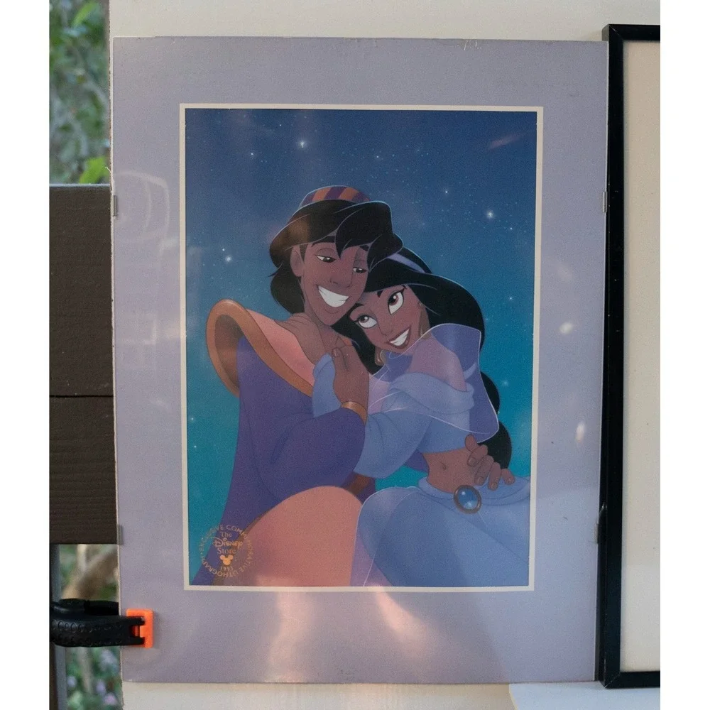 Disney Store Framed Lithograph Lot - Lion King 1995 Pinocchio 1993 Aladdin 1993 - Picture 2 of 4